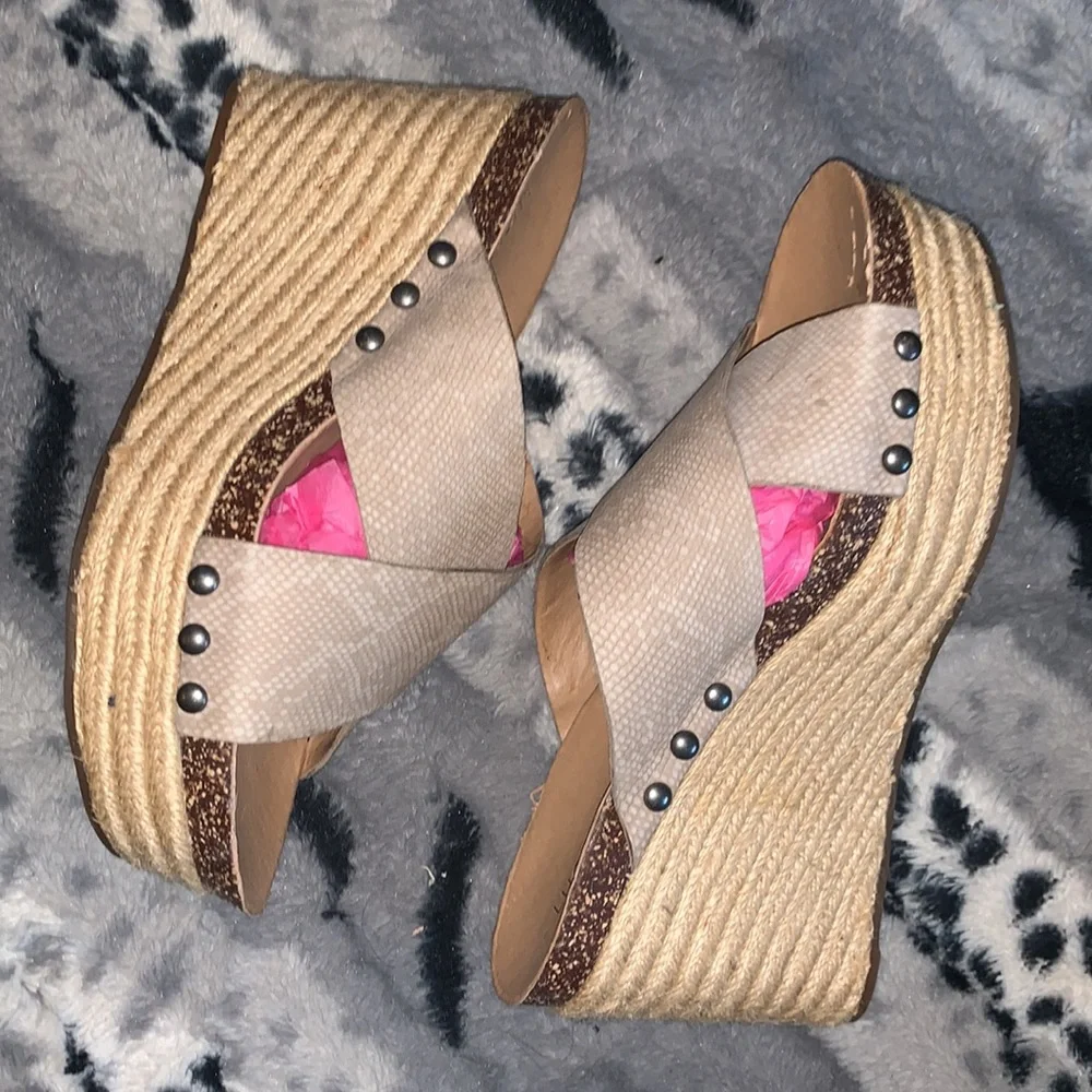 Lucky Brand Leather LK-Neeka Platform Wedge — 8